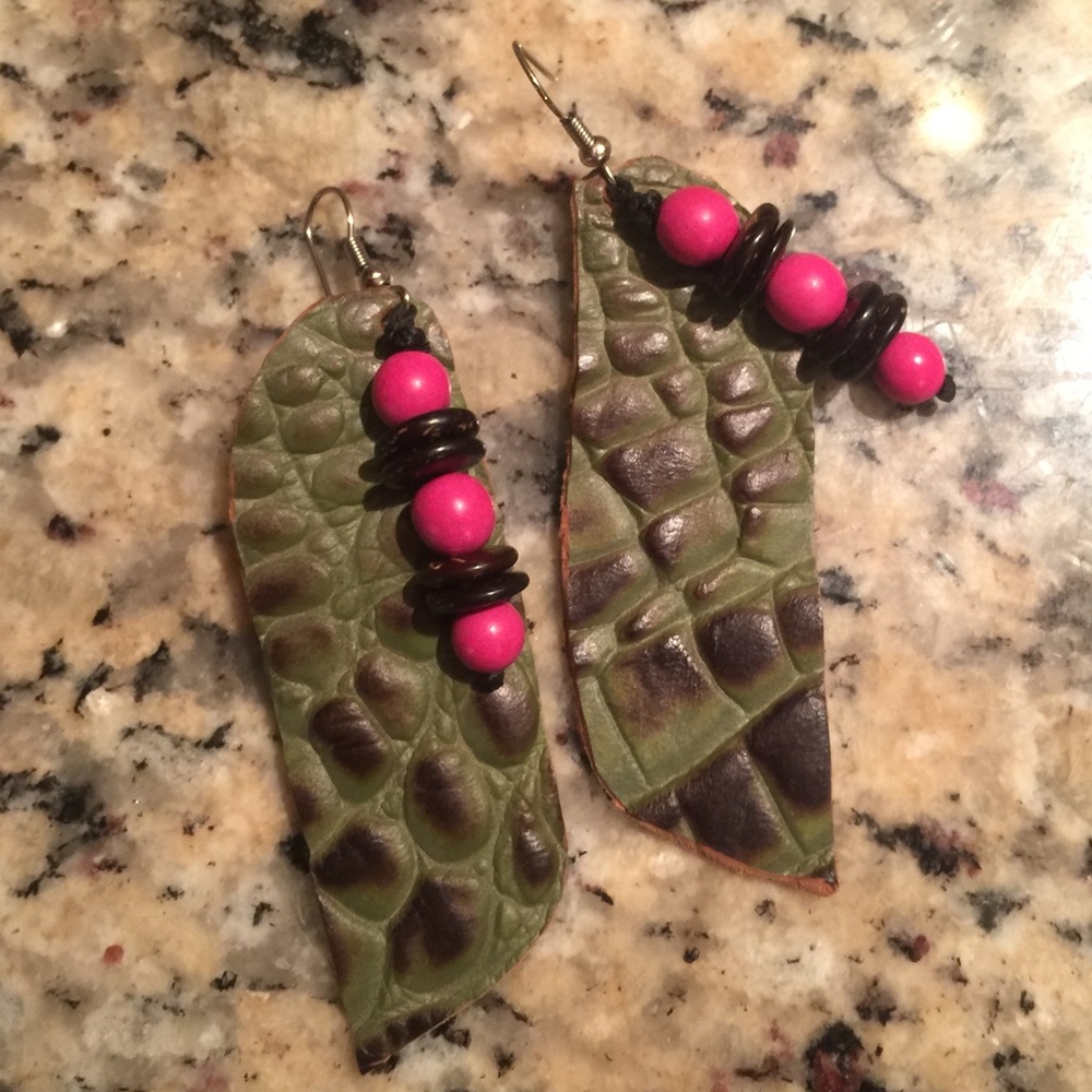 Boho Chic Leather drop earring